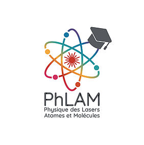 Logo du laboratoire PhLAM portant une coiffe de remise des diplômes  (image)